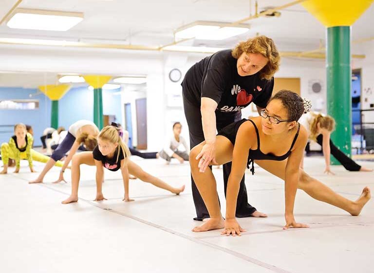 Lee Nolting in the dance studio with student