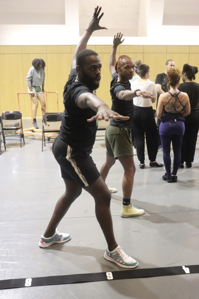 Christopher Page-Sanders in rehearsal for Pippin