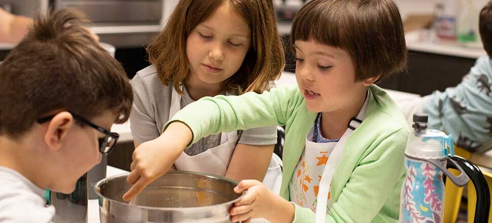 COCA Campers in kitchen during culinary camp