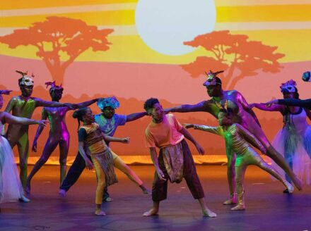 Students performing in The Lion King JR