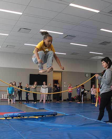 Student in circus class