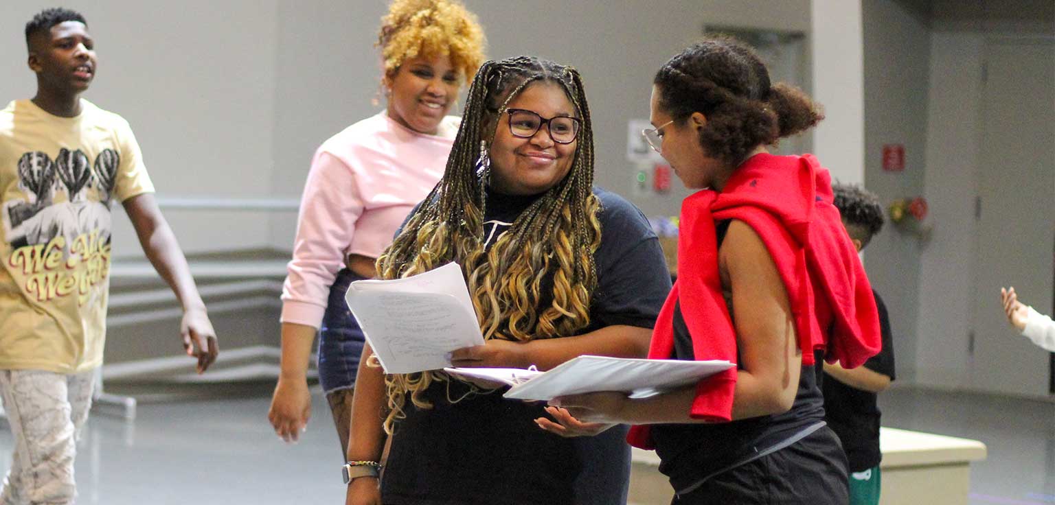 Peyton and Jailyn in rehearsal