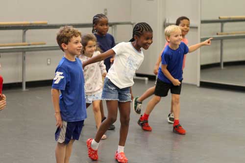 Students dancing