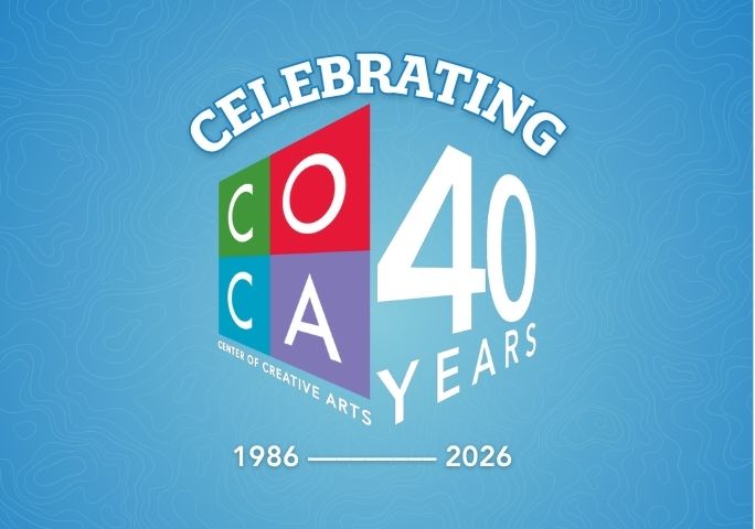 40th Anniversary logo with blue background